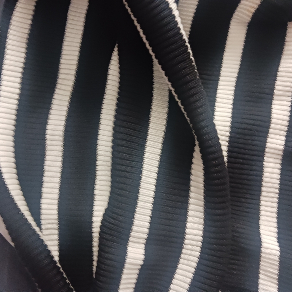 Women Black & White Striped Off Shoulder Top - Picture 13 of 14
